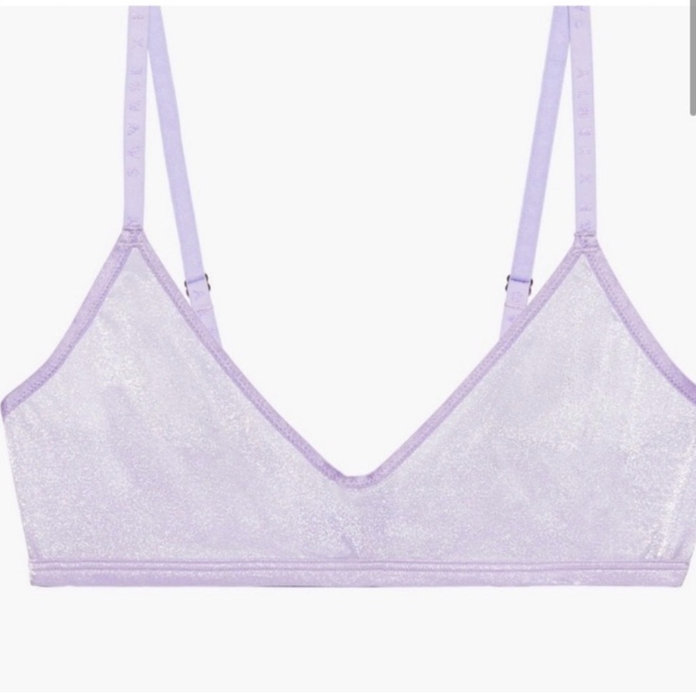 Savage X Fenty sheer purple lavender lilac sparkle holographic bralette (Med) - Picture 2 of 6